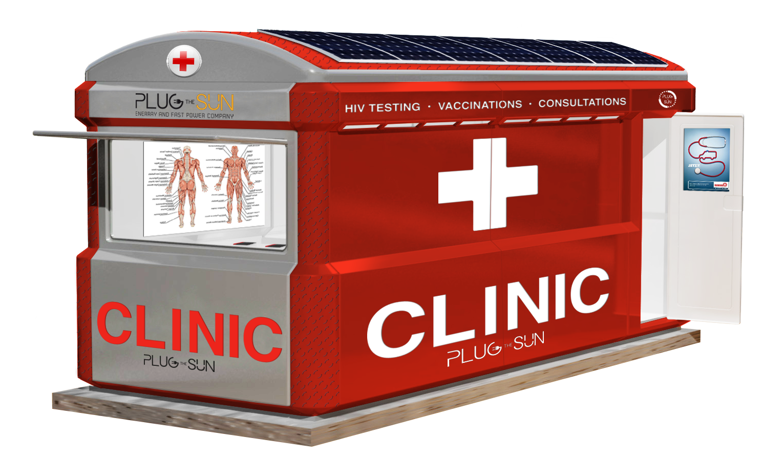 rayvill mobile solar-powered clinic point external